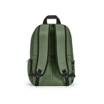 Recycled nylon laptop backpack, printed with your logo, 16.5” military green colour rear view