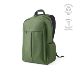 Recycled nylon laptop backpack, printed with your logo, 16.5” military green colour