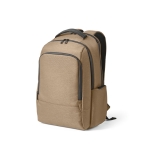 Recycled nylon waterproof laptop backpack, 15.6” camel colour