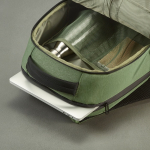 Recycled nylon waterproof laptop backpack, 15.6” military green colour fourth detail view