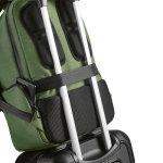 Recycled nylon waterproof laptop backpack, 15.6” military green colour detail view