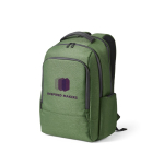 Recycled nylon waterproof laptop backpack, 15.6” military green colour