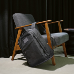 Backpack made of recycled cotton with wax coating, 230 g/m2 black colour ambient view