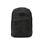 Backpack made of recycled cotton with wax coating, 230 g/m2 black colour front view