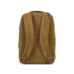 Backpack made of recycled cotton with wax coating, 230 g/m2 camel colour rear view