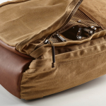 Backpack made of recycled cotton with wax coating, 230 g/m2 camel colour second detail view