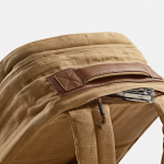 Backpack made of recycled cotton with wax coating, 230 g/m2 camel colour detail view