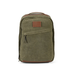 Backpack made of recycled cotton with wax coating, 230 g/m2 military green colour front view