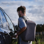 Backpack cut-resistant RPET, lock, 20 L light grey colour ambient view
