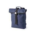 Recycled leather laptop backpack with padded back, 15.6” blue colour