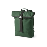 Recycled leather laptop backpack with padded back, 15.6” green colour
