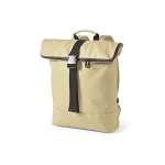 Recycled leather laptop backpack with padded back, 15.6” beige colour