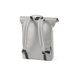 Recycled leather laptop backpack with padded back, 15.6” light grey colour second view