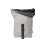 Recycled leather laptop backpack with padded back, 15.6” light grey colour third view