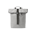 Recycled leather laptop backpack with padded back, 15.6” light grey colour front view