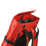 Eco-friendly waterproof backpack with magnetic closure for 17” laptop red colour second detail view