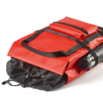 Eco-friendly waterproof backpack with magnetic closure for 17” laptop red colour detail view