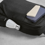 Backpack with front compartment, 300D RPET, 15.6”, 18 L black colour detail view