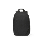 Backpack with front compartment, 300D RPET, 15.6”, 18 L black colour front view