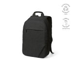 Backpack with front compartment, 300D RPET, 15.6”, 18 L black colour