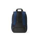Backpack with front compartment, 300D RPET, 15.6”, 18 L blue colour rear view