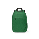 Backpack with front compartment, 300D RPET, 15.6”, 18 L green colour front view