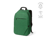 Backpack with front compartment, 300D RPET, 15.6”, 18 L green colour