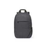 Backpack with front compartment, 300D RPET, 15.6”, 18 L dark grey colour front view