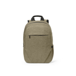 Backpack with front compartment, 300D RPET, 15.6”, 18 L camel colour front view