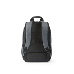 Backpack with front compartment, 300D RPET, 15.6”, 18 L light grey colour rear view