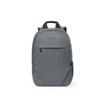 Backpack with front compartment, 300D RPET, 15.6”, 18 L light grey colour front view