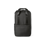 Recycled backpack with laptop compartment, 18 L black colour front view