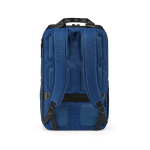Recycled backpack with laptop compartment, 18 L blue colour rear view