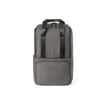 Recycled backpack with laptop compartment, 18 L grey colour front view