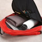 Laptop backpack from RPET with ripstop coating, 15.6” red colour third detail view