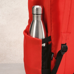 Laptop backpack from RPET with ripstop coating, 15.6” red colour detail view