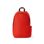 Branded laptop backpack from RPET with ripstop coating, 15.6” red colour front view