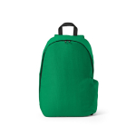 Branded laptop backpack from RPET with ripstop coating, 15.6” green colour front view