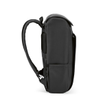 Faux leather backpack with laptop compartment, 20 L black colour third view