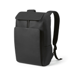 Faux leather backpack with laptop compartment, 20 L black colour fifth view