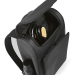 Faux leather backpack with laptop compartment, 20 L black colour fourth detail view