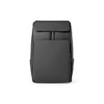 Faux leather backpack with laptop compartment, 20 L black colour front view