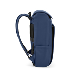 Faux leather backpack with laptop compartment, 20 L blue colour third view