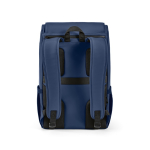Faux leather backpack with laptop compartment, 20 L blue colour rear view