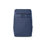 Faux leather backpack with laptop compartment, 20 L blue colour front view