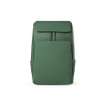 Faux leather backpack with laptop compartment, 20 L green colour front view