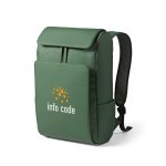 Faux leather backpack with laptop compartment, 20 L green colour