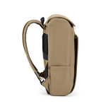 Faux leather backpack with laptop compartment, 20 L camel colour third view