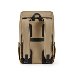 Faux leather backpack with laptop compartment, 20 L camel colour rear view
