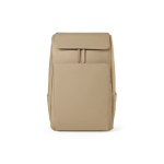 Faux leather backpack with laptop compartment, 20 L camel colour front view